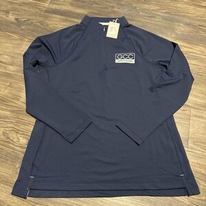 Peter Millar Crown Large Golf Navy Long Sleeve Pullover with GCC Logo